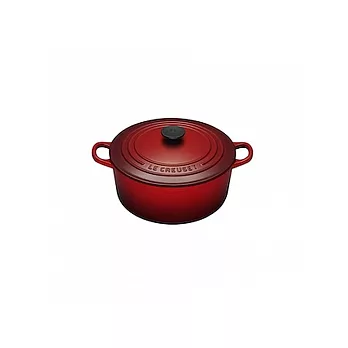 LE CREUSET－圓形鑄鐵鍋（櫻桃紅．直徑18cm）