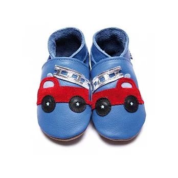 英國製Inch Blue -英國手工學步鞋禮盒-Firetruck Mid Blue(6~12M)