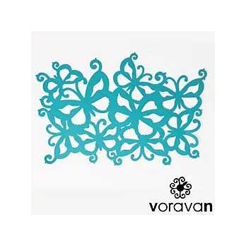《VORAVAN 時尚藝術拼飾》 ─ 餐\桌墊系列 ─ 蝶之舞(土耳其藍)