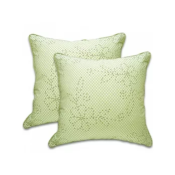 棉花田【花藝】純棉抱枕-綠(二件組)