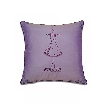 棉花田【安琪菈】刺繡抱枕-紫(二件組)
