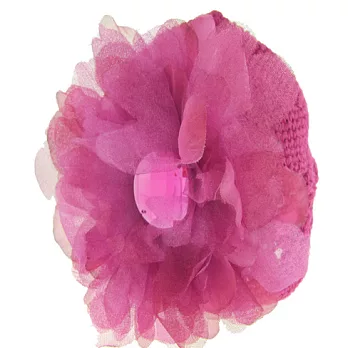 美國製Faigie手工花朵針織帽-桃紅朱纓花