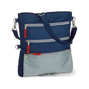 《VOYAGER》雙色分層斜背包(藍)