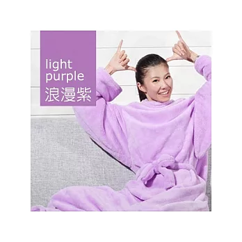 AIMA LOHAS 舒棉絨創意保暖袖毯-浪漫紫(145x170cm)