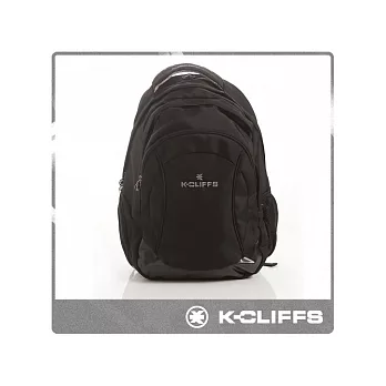 【美國K-CLIFFS】休閒主義電腦雙肩後背包(17吋)_黑黑