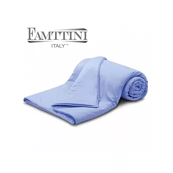 【Famttini-典藏原色】精梳棉涼被5x6.2尺-淺藍