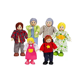德國Hape愛傑卡 角色扮演娃娃屋人偶系列 - 現代家庭-白人