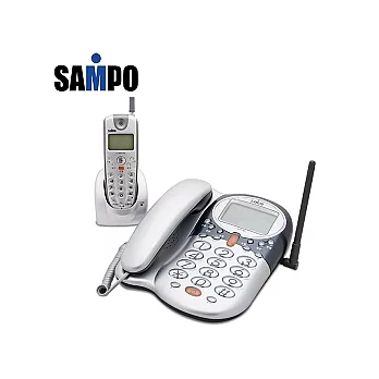 【SAMPO聲寶】來電顯示無線子母電話-銀色