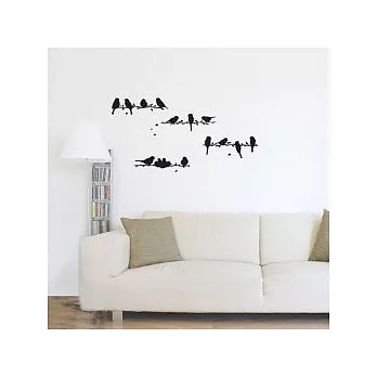 【現代壁貼】小鳥家族 (黑色款)