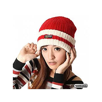 SNOWTRAVEL 3M防風透氣保暖羊毛帽(條紋紅色)