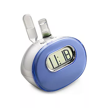 《VOYAGER》水力發電弧形鬧時鐘(藍白)