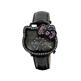 Hello Kitty 豔彩經典造型腕錶(黑)
