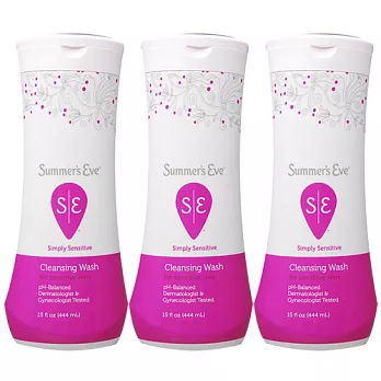 《Summer’s Eve》美國原裝私密肌沐浴潔露-敏感三入(444mlX3)