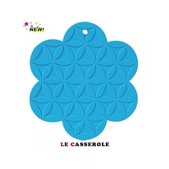 【LE CASSEROLE】花開富貴矽膠止滑隔熱墊(天空藍)