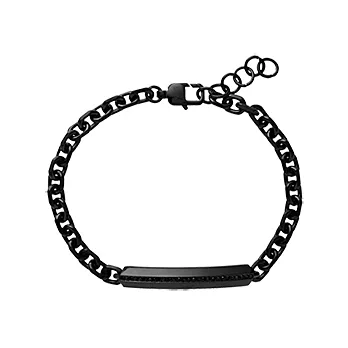 EMPORIO ARMANI 炫黑特務晶鑽手鍊