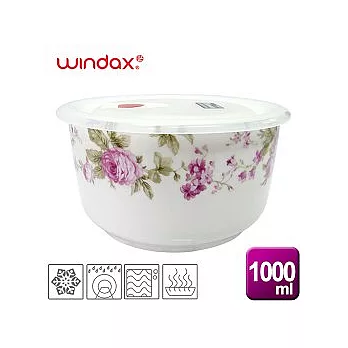 《WINDAX》小玫瑰花陶瓷微波碗(1000ml)