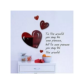 【Design W 創意壁貼】質優 Graphic mirror-Love love(A款)