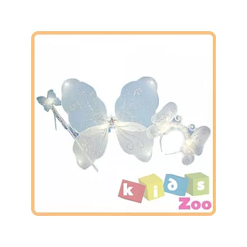 Kids Zoo-《萬聖.聖誕派對必備》變裝秀配件_蝶舞蝴蝶翅膀組(白)