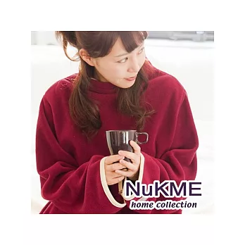 棉花田【NuKME】時尚創意保暖袖毯-葡萄紅