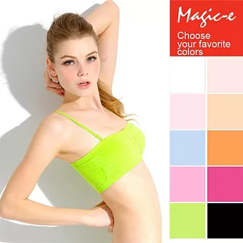 魔法e裳＊W007A-2【細肩帶魔法小可愛】無縫3D超彈力*舒適貼身*肩帶可拆成露肩平口小可愛*超人氣