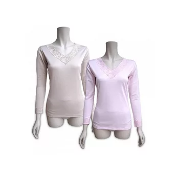 【金康世】爆 暖中空系女 蕾 絲 長 袖 (粉紅色, 尺寸L~LL)