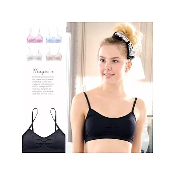 魔法e裳＊B070-2【細肩帶玫瑰內衣】無鋼圈設計*無縫3D超彈力托胸*舒適貼身無束縛感(黑色附三角
