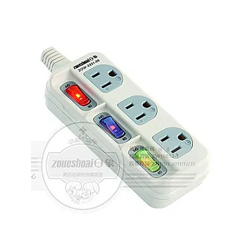 日象3座3切安全延長線6尺(3P)ZOW-3331-06