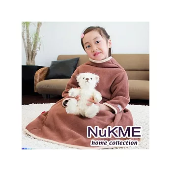 棉花田【NuKME】兒童時尚創意保暖袖毯-咖啡色