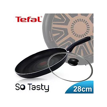 【Tefal】法國特福6層超抗磨系列28CM不沾平底鍋+玻璃蓋
