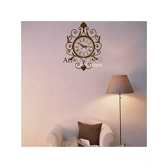 Art STICKER壁貼 。 獨創時鐘壁貼 (C017-咖啡色)