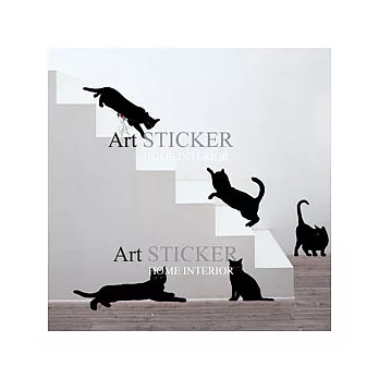 Art STICKER璧貼 。 Black kitty (A055-黑色)