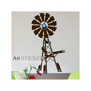 Art STICKER璧貼 。Windmill 105X191cm (B024-深咖啡)