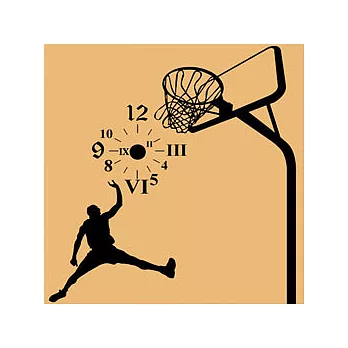 Art STICKER璧貼 。時尚籃球時鐘 - A (C002-黑色)