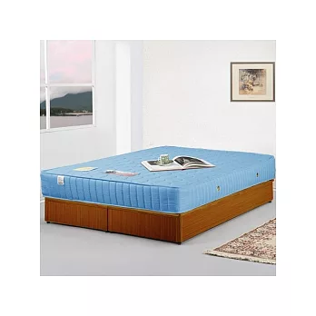 《Homelike》麗緻5尺床台+獨立筒床墊-雙人(柚木紋)