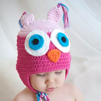 Cutie Bella手工編織帽Owl-Pink/Fuchsia