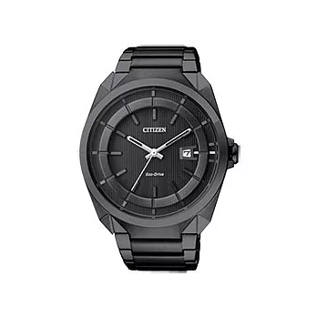 CITIZEN 率性潮流光動能經典腕錶(黑)
