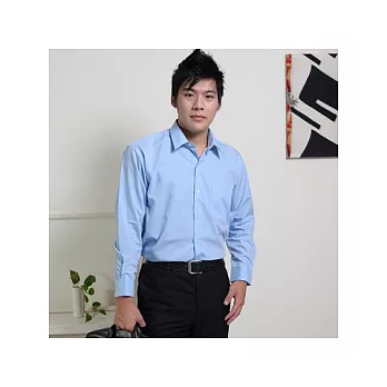 JIA HUEI 長袖男仕防皺襯衫 海島棉 藍色 16 [台灣製造]
