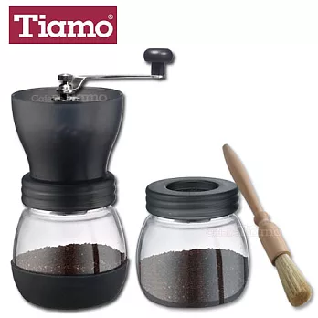Tiamo 陶瓷手搖磨豆機(黑色)+密封罐+木柄毛刷 (AK91278)