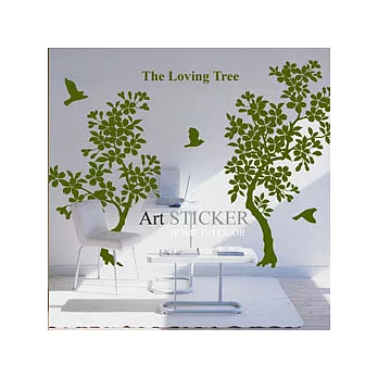 Art STICKER壁貼 。The Loving Tree (T051-軍綠)