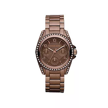 Michael Kors 浮華佳人三眼時尚腕錶(咖啡)