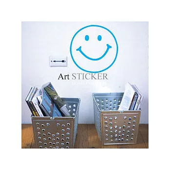Art STICKER壁貼 。笑臉Smile (W017-海水藍)