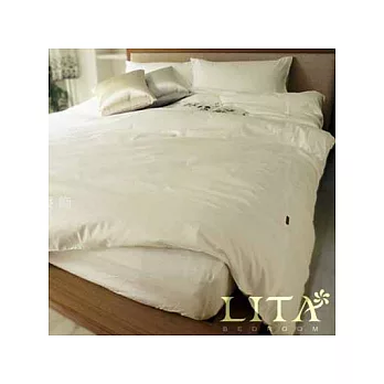 LITA麗塔【玩色-米白】雙人四件式純棉薄被套床包組