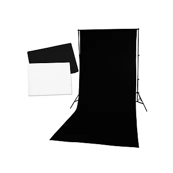 可攜式移動背景架黑白背景布全套組-附提袋