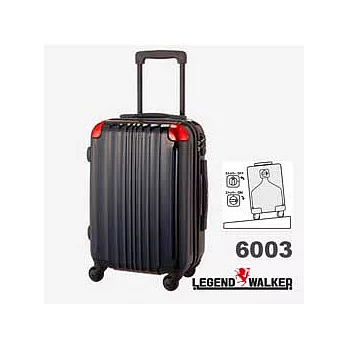 日本LEGEND WALKER 100%PC超輕量旅行箱 6003-48-19吋(黑+紅)煞車登機箱
