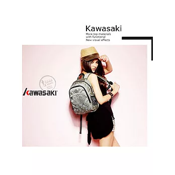 Kawasaki 超輕優質後背包 ~ 印花小背包系列(灰色)