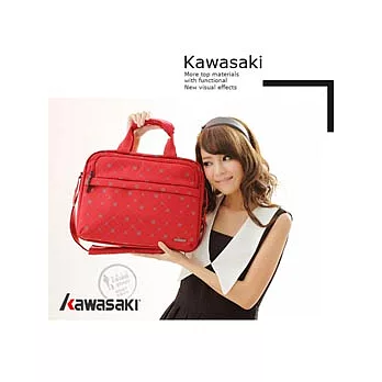 Kawasaki 13吋手提/肩背電腦公文包， 附長揹帶。可二用 (紅色)