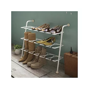 【Yamazaki】雅瑪莎琪日系三層式鞋架(白)