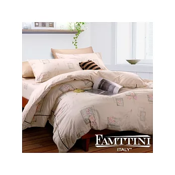 【Famttini-花影.米】活性印染精梳棉雙人被套床包組