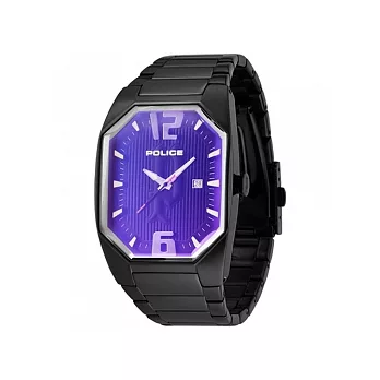 POLICE 悍衛時尚潮流腕錶-炫光紫xIP黑