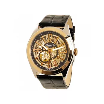 KENNETH COLE 優雅尊爵機械腕錶-黑金